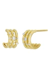 Bony Levy Solstice Diamond Triple Hoop Earrings In Brown