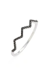 Bony Levy 'stackable' Zigzag Diamond Ring In Black Diamond/white Gold