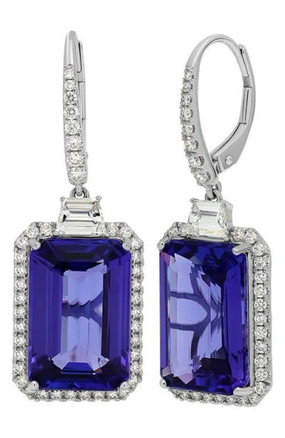 Bony Levy Tanzanite & Diamond Drop Earrings In Silver