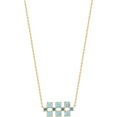 Bony Levy Three-row Blue Topaz Pendant Necklace In Brown