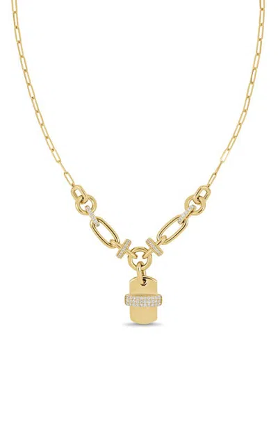 Bony Levy Varda 18k Gold Diamond Dog Tag Statement Necklace