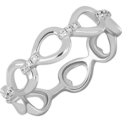 Bony Levy Varda 18k White Gold Diamond Link Ring In Metallic