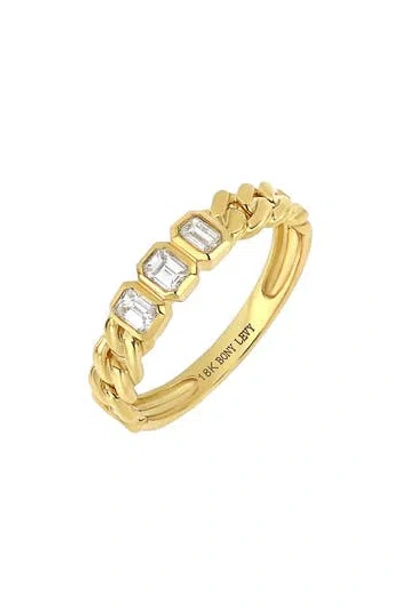 Bony Levy Varda Diamond Chain Ring In 18k Yellow Gold