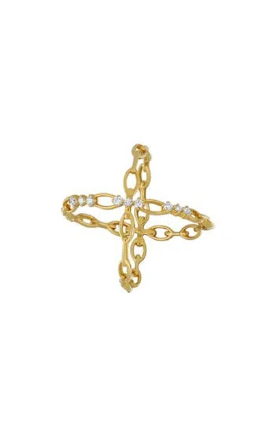 Bony Levy Varda Diamond Crossover Ring In 18k Yellow Gold