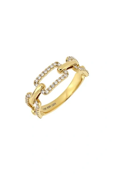 Bony Levy Varda Pavé Diamond Link Ring In 18k Yellow Gold