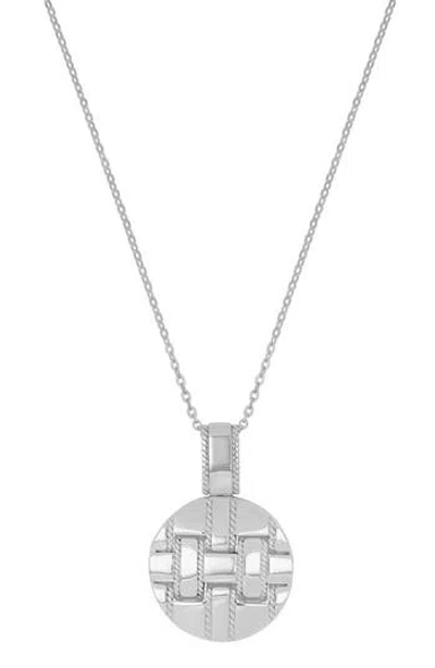 Bony Levy Woven Round Pendant Necklace In Silver