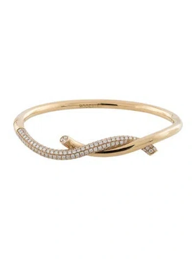 Pre-owned Boochier 18k Diamond Ties Bangle Bracelet, 6.25" In Multi
