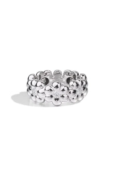 Boochier 18k Gold Diamond Flower Puff Ring In Metallic