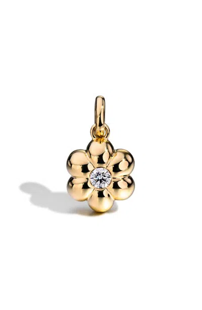 Boochier Puff 18k Gold Diamond Flower Pendant