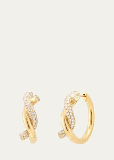 Boochier Ties 18k Gold Diamond Earrings In Yg