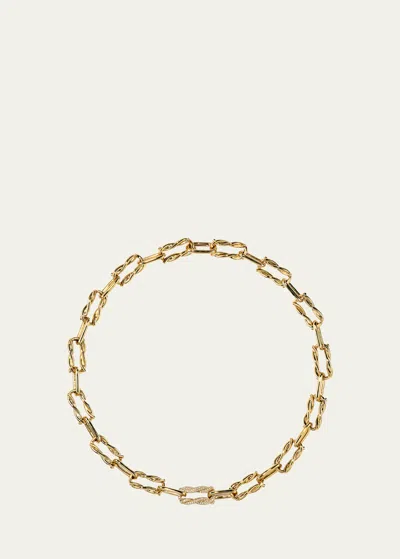 Boochier Ties 18k Gold Single Diamond Pave Link Necklace