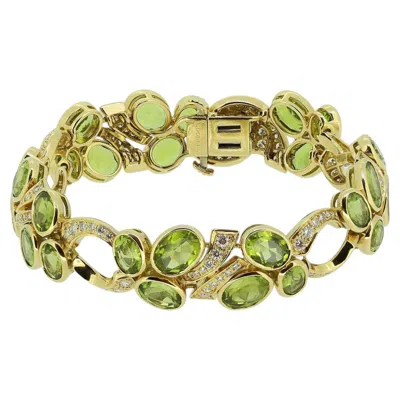 Pre-owned Boodles Great Vine Peridot And Diamond Bracelet In Multiple