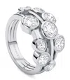 Boodles Medium Platinum And Diamond Raindance Ring In Silver