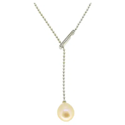 Pre-owned Boodles Pearl And Diamond Drop Necklace In Multi