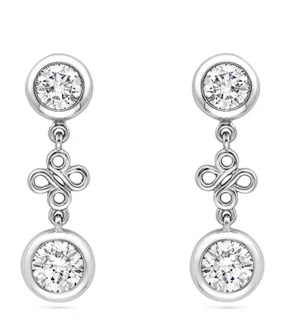 Boodles Platinum And Diamond Beach Earrings In Silver