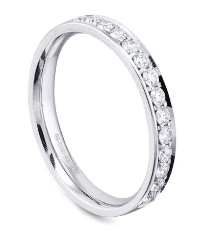 Boodles Platinum And Diamond Classic Wedding Band In Silver