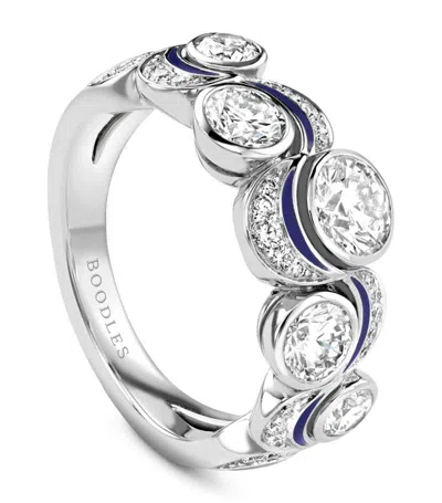 Boodles Platinum And Diamond Over The Moon Ring In Silver