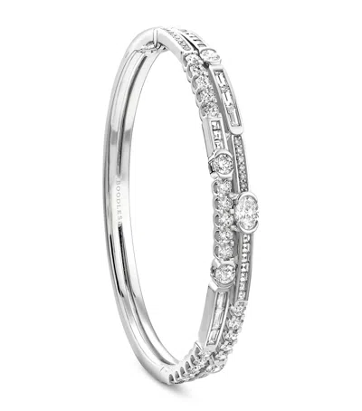 Boodles Platinum And Diamond Play Of Light Bangle In Silver