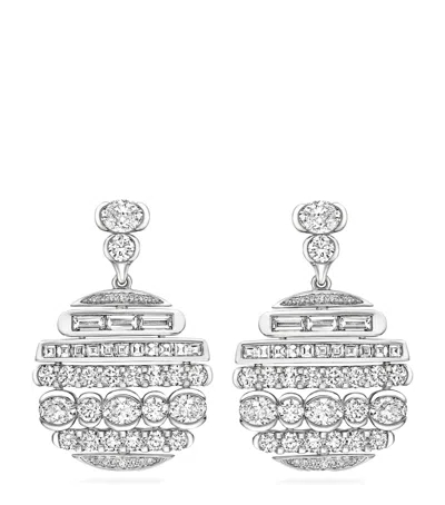 Boodles Platinum And Diamond Play Of Light Drop Earrings In Silver