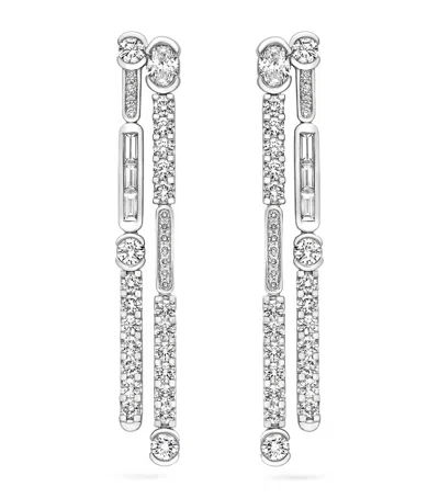 Boodles Platinum And Diamond Play Of Light Drop Earrings In Silver