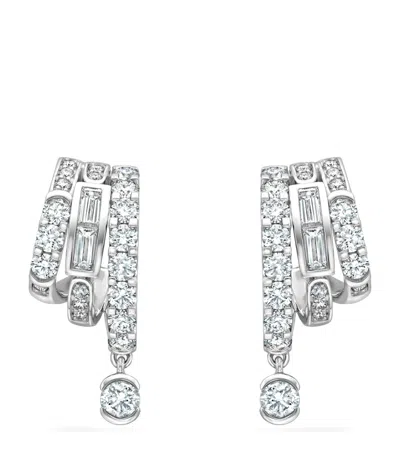 Boodles Platinum And Diamond Play Of Light Hoop Earrings In Silver
