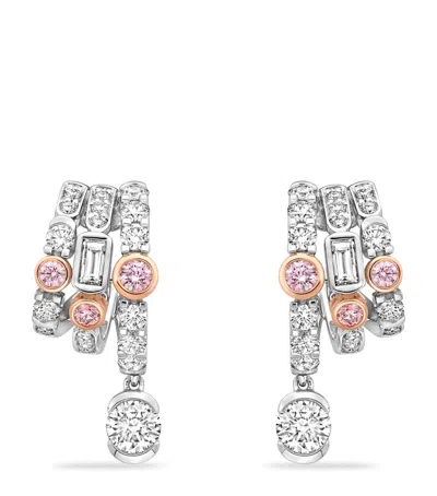 Boodles Platinum And Diamond Play Of Light Hoop Earrings In Silver