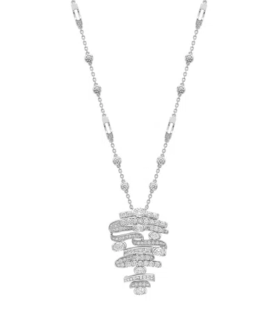 Boodles Platinum And Diamond Play Of Light Large Pendant Necklace In Silver