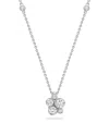 Boodles Platinum And Diamond Raindance Cluster Pendant In Silver