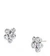 Boodles Platinum And Diamond Raindance Cluster Stud Earrings In Silver