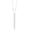 Boodles Platinum And Diamond Raindance Double Drop Pendant Necklace In Silver
