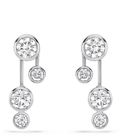 Boodles Platinum And Diamond Raindance Earrings In Silver