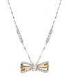 Boodles Platinum And Mixed Gold Ashoka Ribbons Pendant Necklace In Silver