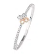 Boodles Platinum, Rose Gold And Diamond Be  Bangle In Silver