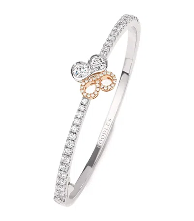 Boodles Platinum, Rose Gold And Diamond Be  Bangle In Gray