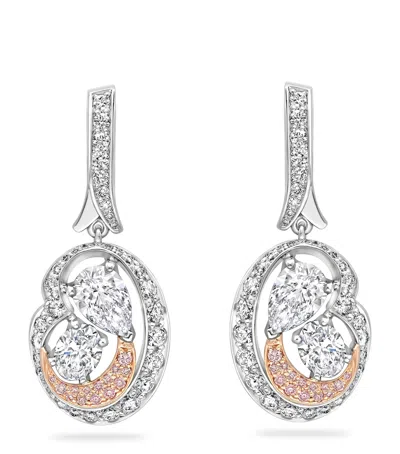 Boodles Platinum, Rose Gold And Diamond National Gallery Motherhood Earrings In Silver