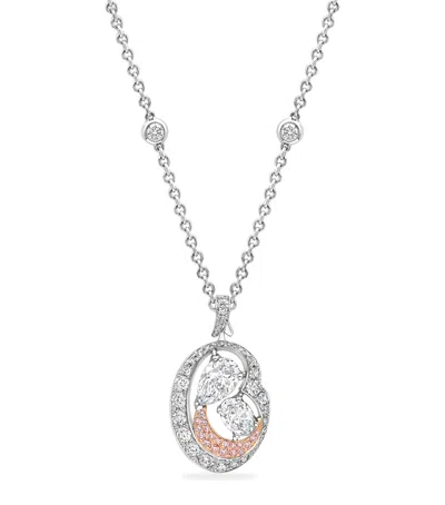 Boodles Platinum, Rose Gold And Diamond National Gallery Motherhood Necklace In Silver