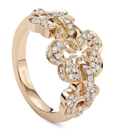 Boodles Rose Gold And Diamond Blossom Triple-motif Ring