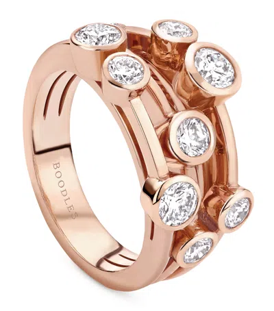 Boodles Rose Gold And Diamond Classic Raindance Ring