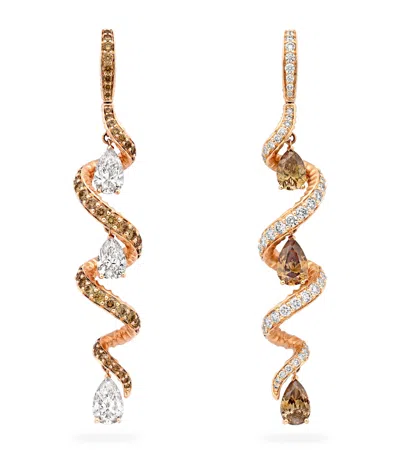 Boodles Rose Gold And Diamond Gazelle Inside Africa Earrings