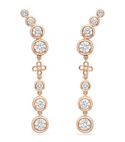 Boodles Rose Gold And Diamond Long Beach Earrings