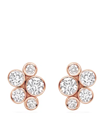 Boodles Rose Gold And Diamond Raindance Stud Earrings In Neutral