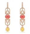 Boodles Rose Gold, Diamond, Topaz And Rhodochrosite Kasbah Atlas Mountains Inside Africa Earrings