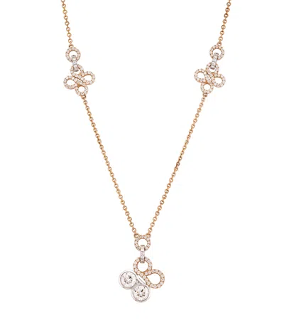 Boodles Rose Gold, Platinum And Diamond Large Be  Necklace In Silver