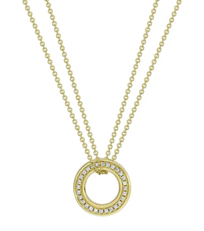 Boodles Small Yellow Gold And Diamond Roulette Pendant Necklace