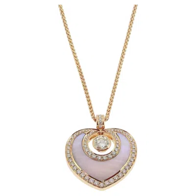 Pre-owned Boodles Sophie Diamond And Mother Of Pearl Pendant Necklace In Multi