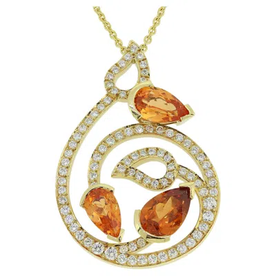 Pre-owned Boodles Spessartine Garnet And Diamond Necklace In Multi
