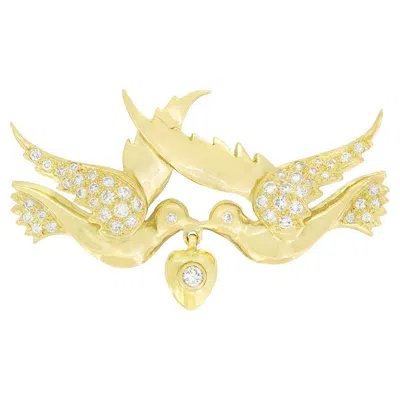 Pre-owned Boodles Vintage 0.82ct Diamond  Love Birds Brooch, C.1980s In Multi