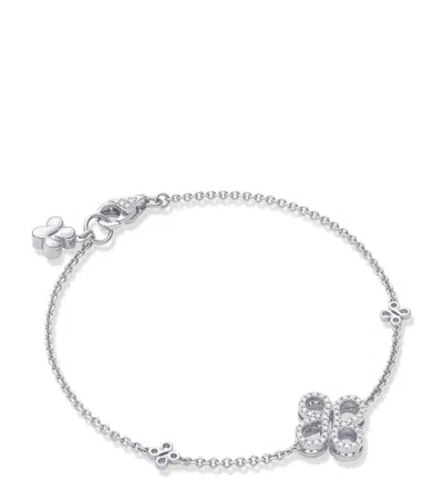 Boodles White Gold And Diamond Be  Charm Bracelet In Metallic