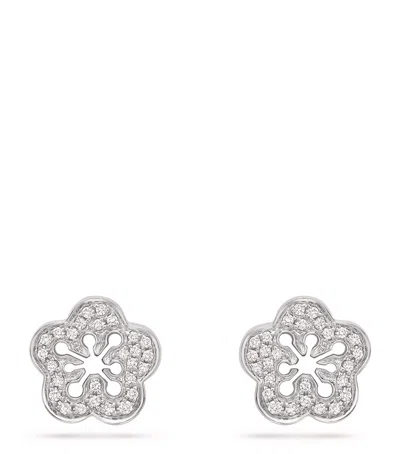 Boodles White Gold And Diamond Blossom Stud Earrings