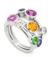 Boodles White Gold, Diamond, Sapphire And Gemstone Raindance Rainbow Ring In Gold